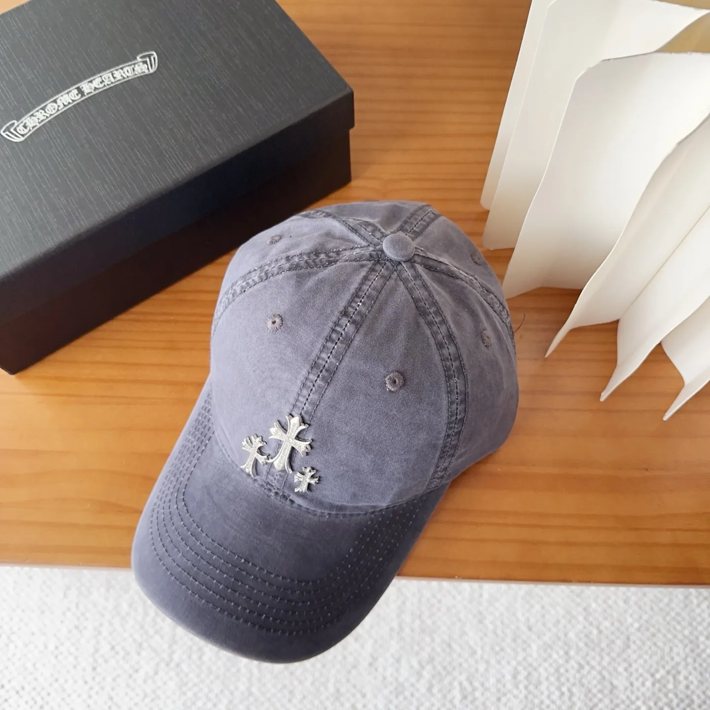 💰60 Chrome Hearts💓Early autumn Korean style fashionable retro washed baseball cap🧢peaked cap